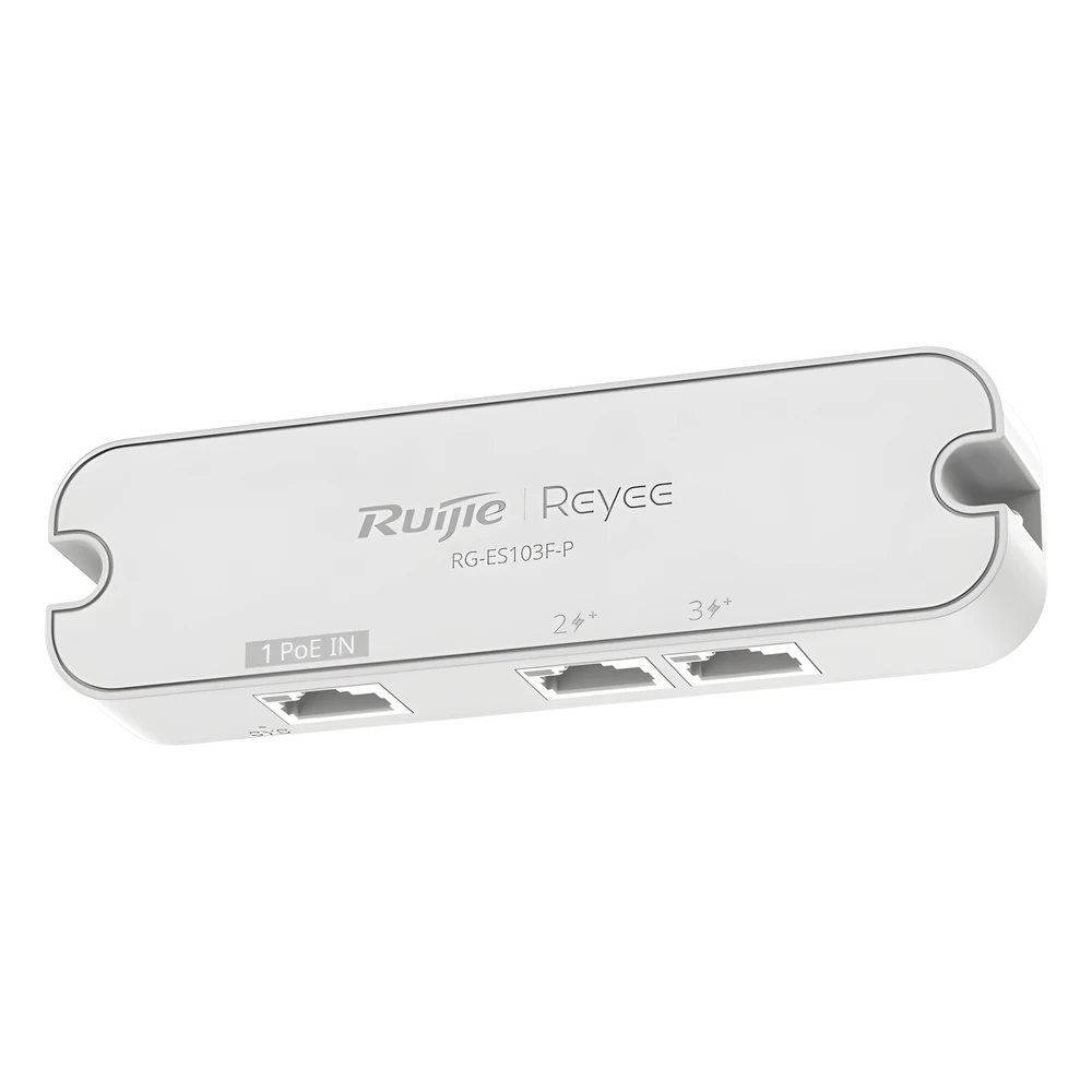 portada_0S1000-226 Switch No Administrable PoE-In / 2 Puertos PoE+ 10/100 Mbps / 1 Puerto PoE-In 10/100 Mbps / Presupuesto PoE 30 W / Switching 0.6 Gbps / Protección 4 kV / Sin Ventilador RG-ES103F-P 1