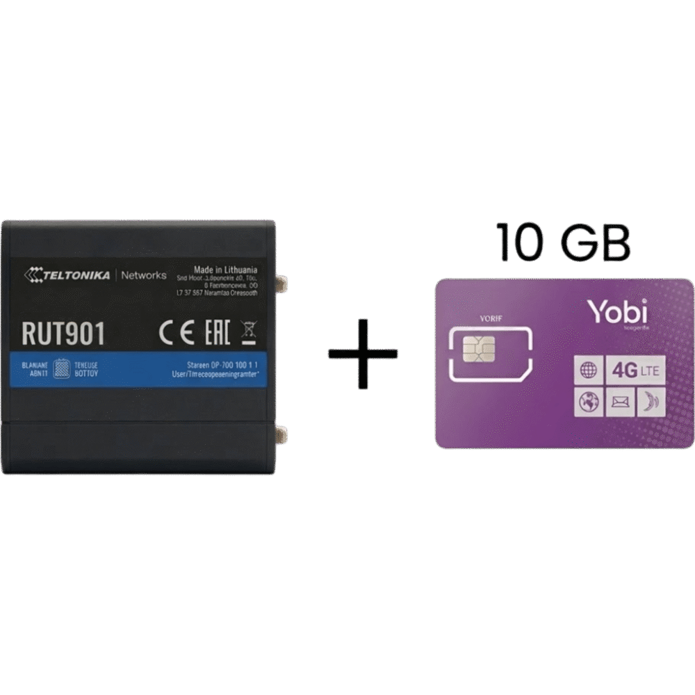 portada_0S1000-247 Router Industrial 4G LTE / Cat 4 150 Mbps / Wi-Fi 2.4 GHz / 4 Puertos Ethernet / Operación -40°C a 75°C (-40°F a 167°F) / Gestión Remota RMS RUT901+10GBYOBI 1