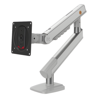 Brazo Ergonómico para Monitor / Soporte 17" a 32" / VESA 75x75 y 100x100 mm / Carga 2-7 kg (4.4-15.4 lbs) / Ajuste de Tensión / Rotación ±90° / Altura 419 mm (16.5") / Color Blanco
