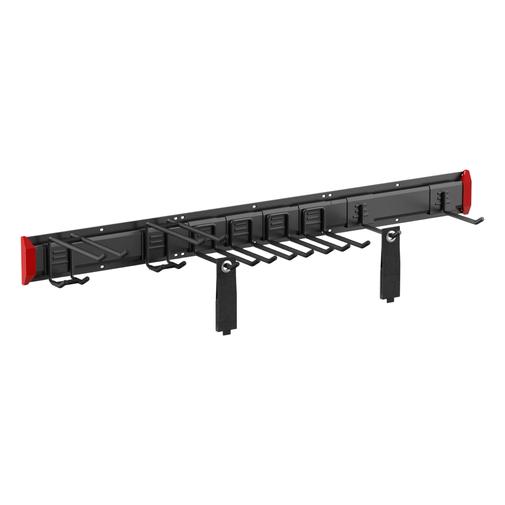 portada_0S1000-272 Sistema de Almacenamiento de Pared / Capacidad Total 228 kg (502.7 lb) / 8 Ganchos Ajustables / 2 Bandas de Sujeción / Estructura Acero y Plástico LGS01-02 1