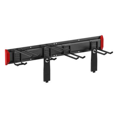 Estante de Almacenamiento de Pared / Capacidad 136 kg / Ganchos Ajustables / 2 Placas de Montaje / Acero y Plástico