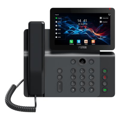 Teléfono IP Empresarial / Pantalla Táctil 7" / Wi-Fi 6 / Bluetooth 5.4 / 20 Líneas SIP / Cámara 1080p / PoE / Material Antibacterial