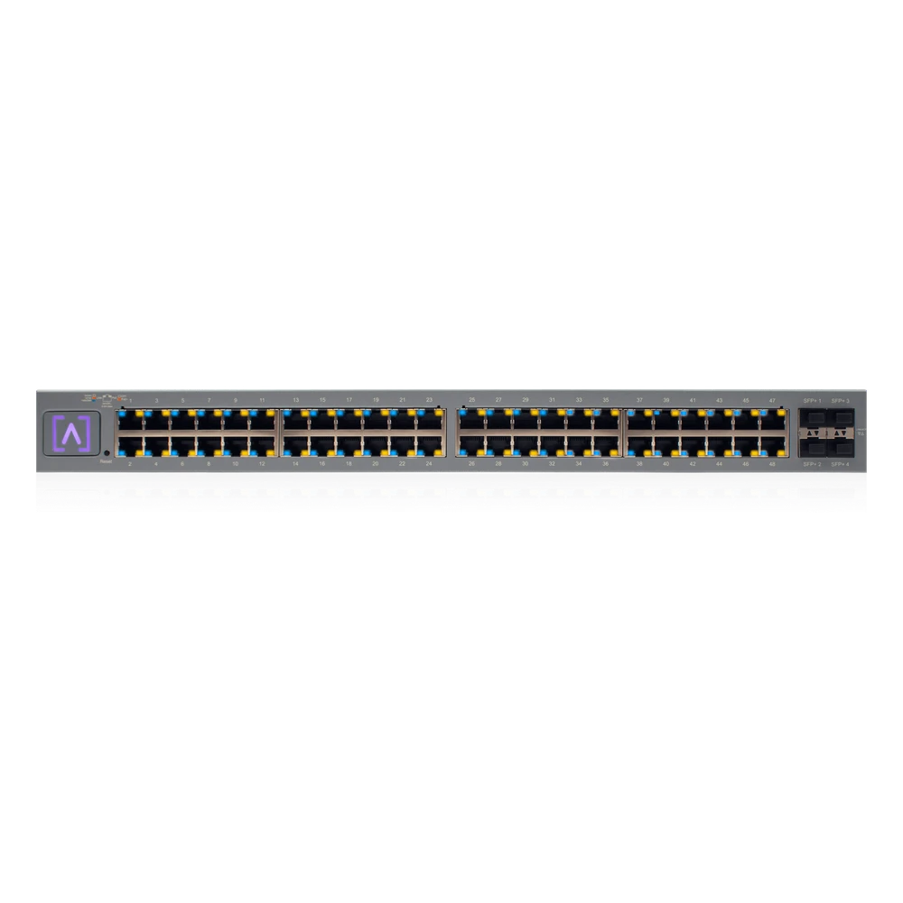 portada_0S1000-324 Switch Administrado 48 Puertos PoE+ / 740W PoE Budget / 16 Puertos 2.5 Gbps + 32 Puertos 1 Gbps / 4 Puertos SFP+ 10 Gbps / Bluetooth Setup / Cloud Management / VLAN Stacking / Rackmontable S48-APOE 1