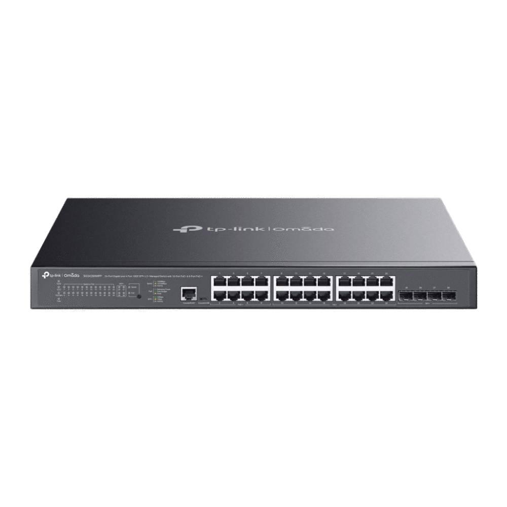 portada_0S1000-331 Switch L2+ Gestionado / 24 Puertos Gigabit + 4 Puertos 10G SFP+ / 16 PoE+ (30W) + 8 PoE++ (90W) / 128 Gbps / 500W PoE Budget / SDN Cloud SG3428XMPP 1