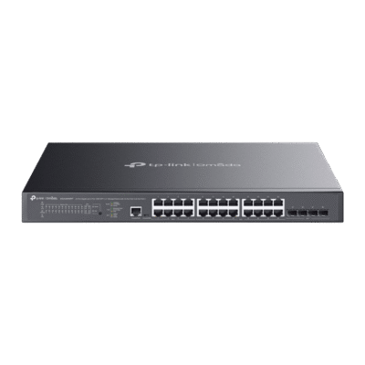 Switch L2+ Gestionado / 24 Puertos Gigabit + 4 Puertos 10G SFP+ / 16 PoE+ (30W) + 8 PoE++ (90W) / 128 Gbps / 500W PoE Budget / SDN Cloud