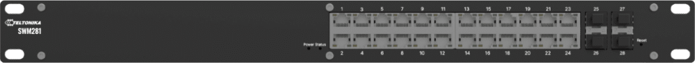 Switch Industrial Administrado / 24 Puertos Gigabit / 4 SFP / 56 Gbps / IP30 / Rack Mount / PROFINET Opcional SWM281 1