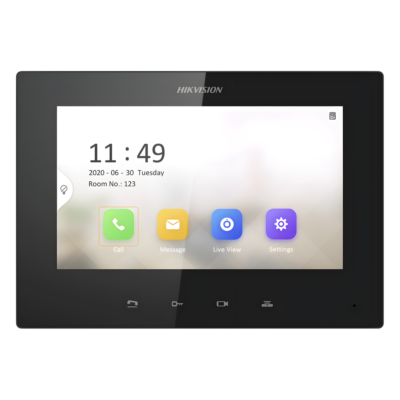 Monitor IP para Videoportero / Pantalla 7" / Resolución 1024 x 600 / 16 Canales de Video / PoE Estándar / 8 Entradas de Alarma