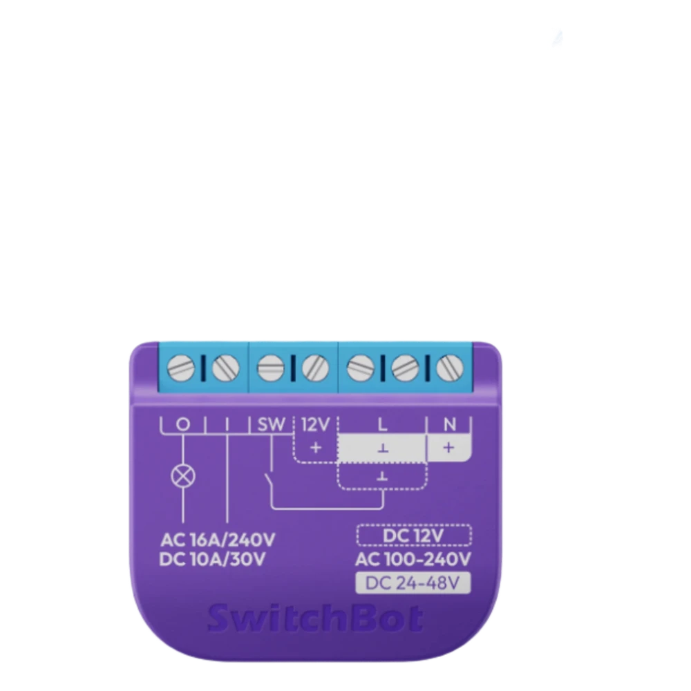 portada_0S1000-395 Relé Switch Inteligente para Garaje / WiFi + BLE / Matter / Entrada 12-48V CC o 100-240V CA / Salida 30V 10A / 42 x 36 x 16 mm (1.7 x 1.4 x 0.6 in) SWITCHBOTRELSWGD 1