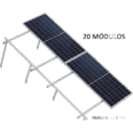 Sistema de Montaje Solar / 8 Módulos 645W / 5.16 kWp / Configuración 2x4 / Losa Plana / Resistencia Viento 170 km/h / Rieles N-S 4.72 m (15.5 ft) / Inclinación 22° portada_0S1000-40
