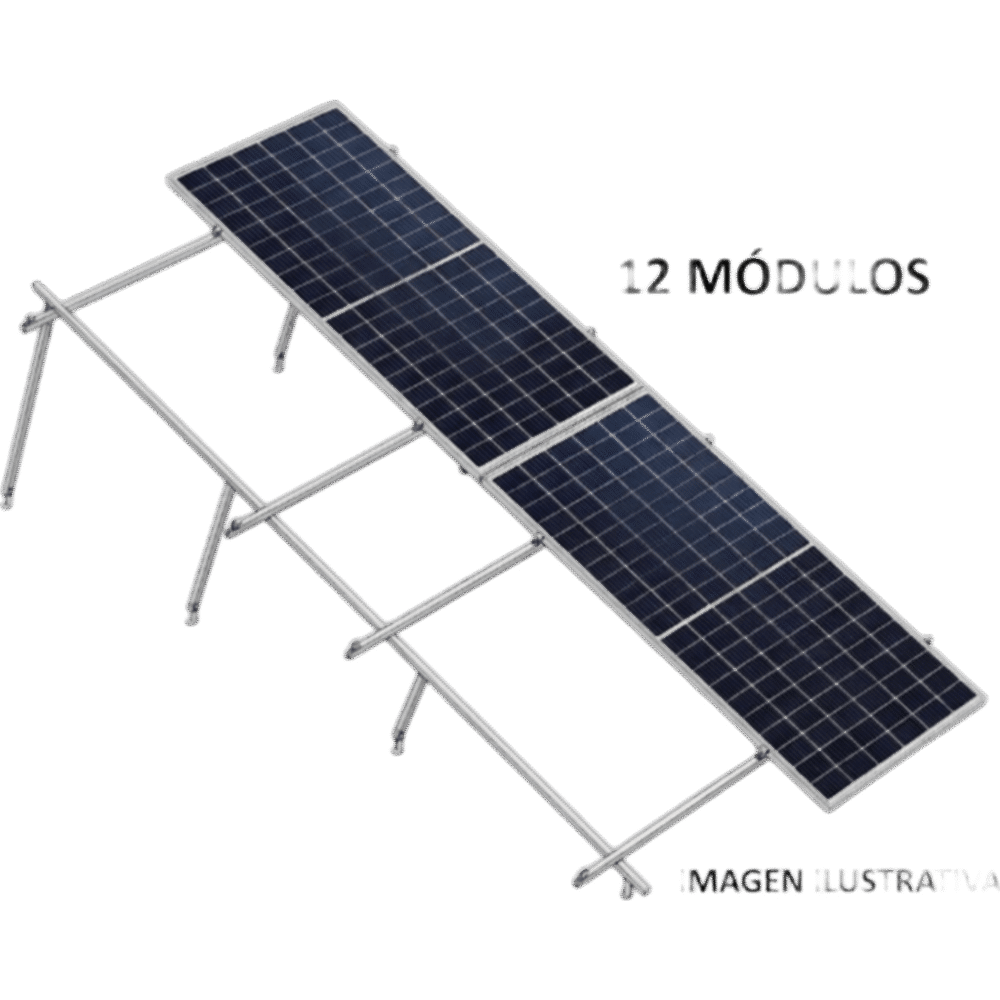 portada_0S1000-42 Sistema de Montaje Solar / 8 Módulos 645W / 5.16 kWp / Configuración 2x4 / Losa Plana / Resistencia Viento 170 km/h / Rieles N-S 4.72 m (15.5 ft) / Inclinación 22° KITBASEL2X6 1