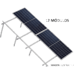 Sistema de Montaje Solar / 8 Módulos 645W / 5.16 kWp / Configuración 2x4 / Losa Plana / Resistencia Viento 170 km/h / Rieles N-S 4.72 m (15.5 ft) / Inclinación 22° portada_0S1000-42