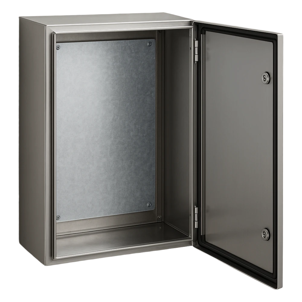 portada_0S1000-423 Gabinete de Acero Inoxidable / IP66 / 600x800x300 mm / 23.6x31.5x11.8 in / Carga 50 kg / Placa Galvanizada PST608030INOXB 1