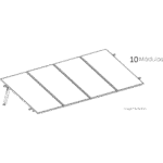Estructura de Montaje Fotovoltaico / Losa Plana / Configuración 1x3 / Viento 170 km/h / Inclinación 10° / Rieles E-O 3.55 m (11.65 ft) / Rieles N-S 2.14 m (7.02 ft) / Altura 0.52 m (1.71 ft) / Área 10 m² / Módulos 645 portada_0S1000-43
