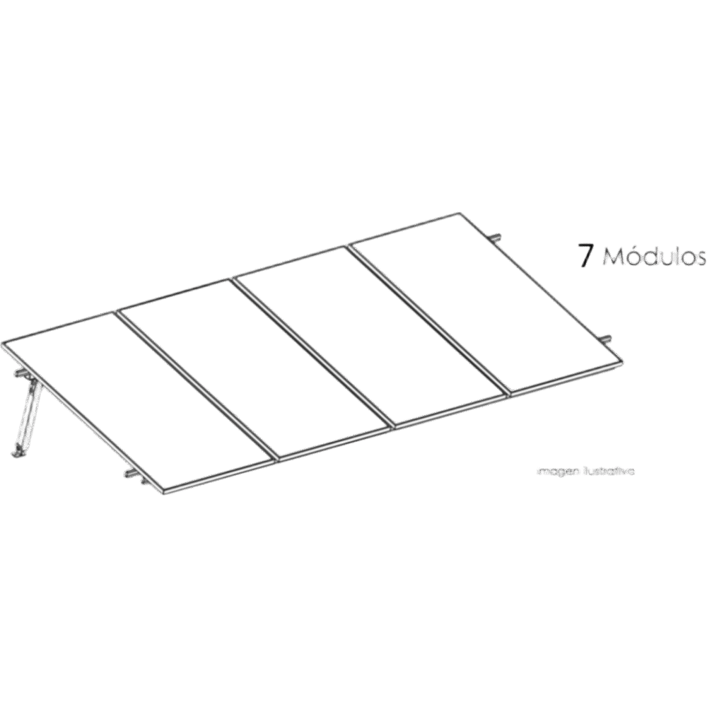 portada_0S1000-45 Estructura de Montaje Fotovoltaico / Losa Plana / Viento 170 km/h / Inclinación 10° / Rieles E-O 3.55 m (11.65 ft) / Rieles N-S 2.14 m (7.02 ft) / Altura 0.52 m (1.71 ft) / Área 10 m² / Módulos 645 W KITBASEL1X7 1
