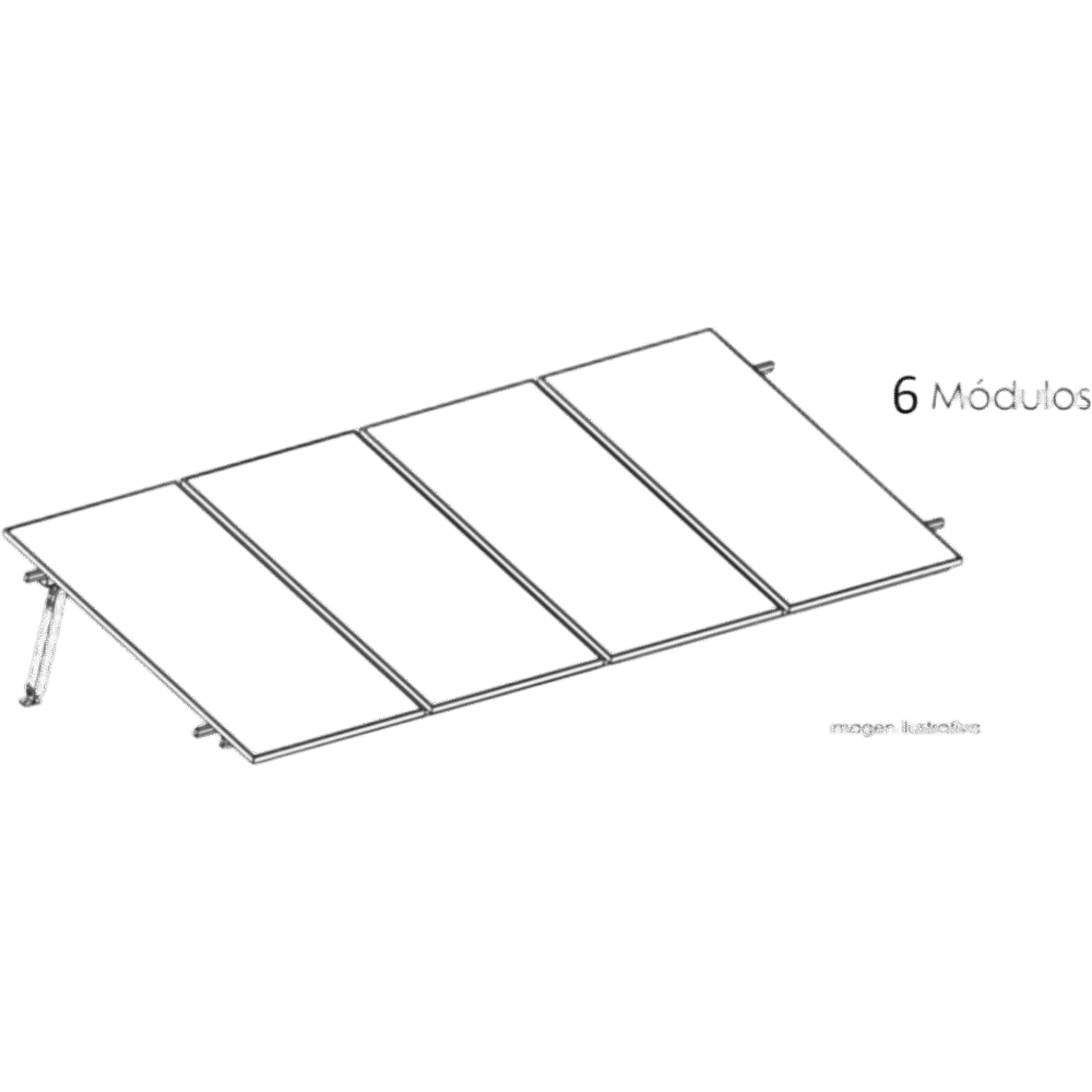 portada_0S1000-46 Estructura de Montaje Fotovoltaico / Losa Plana / Configuración 1x3 / Viento 170 km/h / Inclinación 10° / Rieles E-O 3.55 m (11.65 ft) / Rieles N-S 2.14 m (7.02 ft) / Altura 0.52 m (1.71 ft) / Área 10 m² / Módulos 645 KITBASEL1X6 1