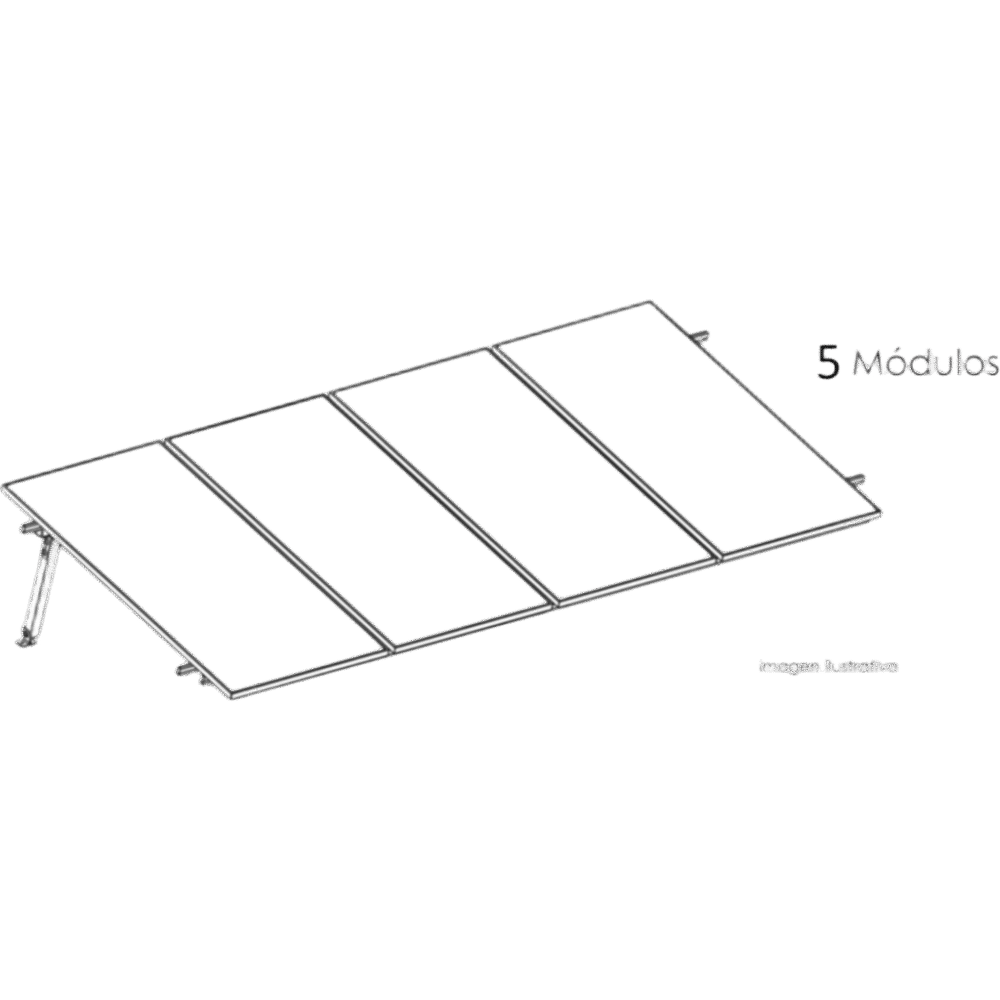 portada_0S1000-47 Estructura de Montaje Fotovoltaico / Losa Plana / Configuración 1x3 / Viento 170 km/h / Inclinación 10° / Rieles E-O 3.55 m (11.65 ft) / Rieles N-S 2.14 m (7.02 ft) / Altura 0.52 m (1.71 ft) / Área 10 m² / Módulos 645 KITBASEL1X5 1