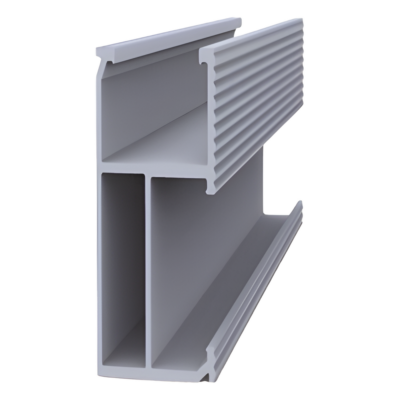 Riel 5 para montaje de módulos fotovoltaicos de aluminio anodizado de 4400mm.