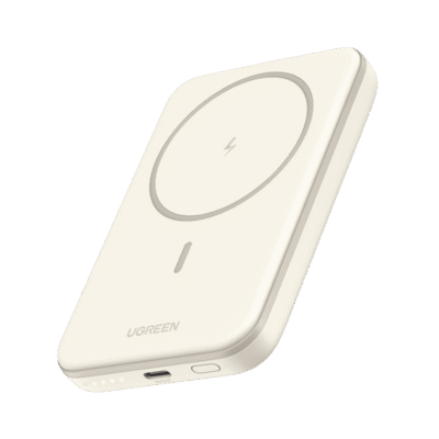 Power Bank MagSafe de 5000mAh | 15W | Carga Inalámbrica y por Cable USB-C | Sistema de Protección Inteligente | Tecnología de Carga Rápida | Ultra Delgado | Ultra ligero | Compatible con iPhone 15/14/13/12 | Color Beige.