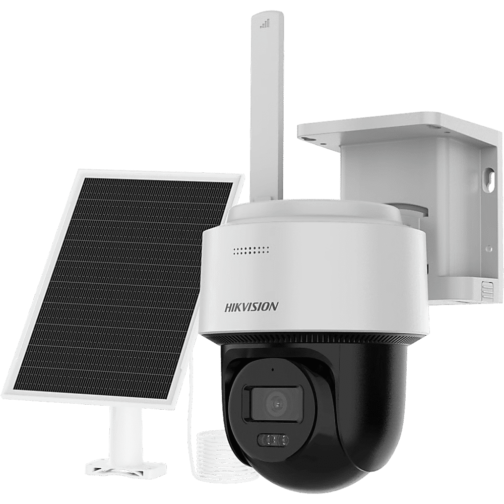 Cámara Solar PT IP / 4 Megapixel / AOV / Dual Light 30 m (98.4 ft) / Audio Bidireccional / IP66 / Panel Solar 8W + Batería 9000 mAh DS-2CFSP4/4G-SIM 1