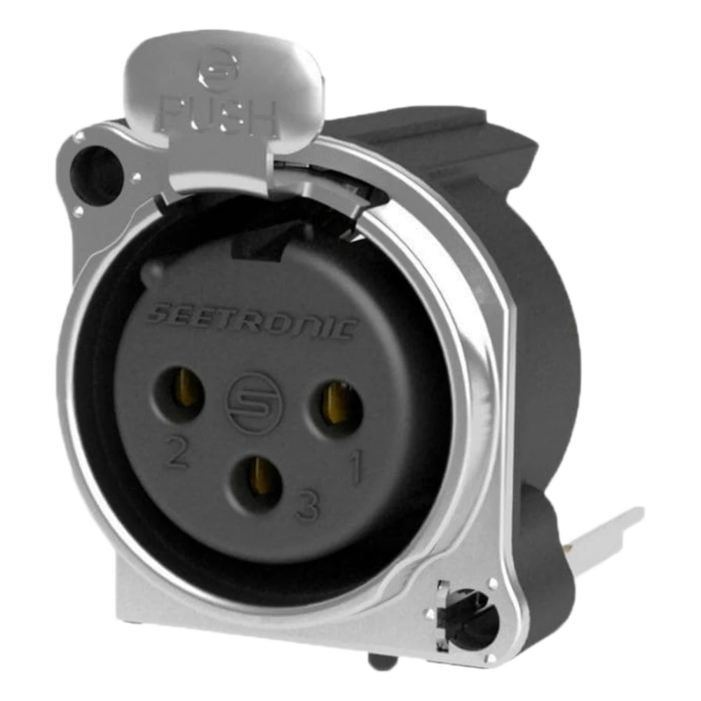portada_0S1000-72 Conector XLR Hembra / 3 Polos / Montaje Vertical PCB / Carcasa Metálica / Pines Chapados en Oro / Diseño Compacto SCADF3-V 1