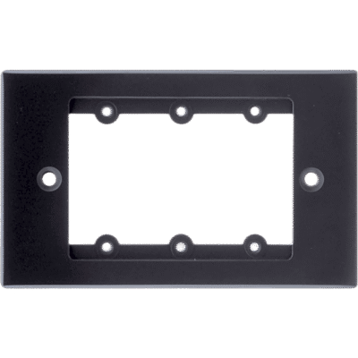 Frame para Wall Plate / 1 Gang / Metal / Montaje al Ras / 3 Inserciones USA / Negro