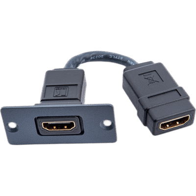 Wall Plate Inserción HDMI / Espacio Simple / Conexión Frontal y Trasera / Diseño Pasivo / 5.05 x 5.80 x 2.34 cm