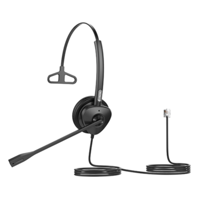 Diadema Monoaural / Audio HD Wideband / Cancelación Pasiva de Ruido / Brazo Ajustable 260° / Conexión RJ9 / Diseño Ultraligero 73 g