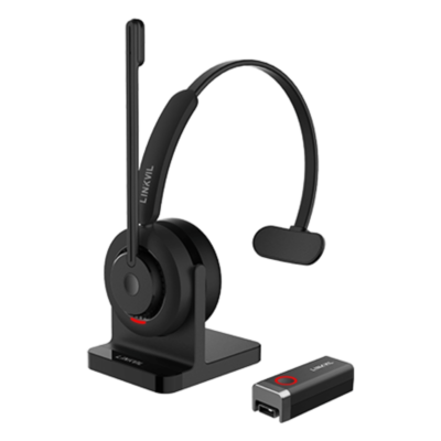 Diadema Inalámbrica / DECT 6.0 + Bluetooth 5.3 / Cancelación de Ruido IA / IPX7 / Alcance 300 m (984.3 ft) / Audio HD