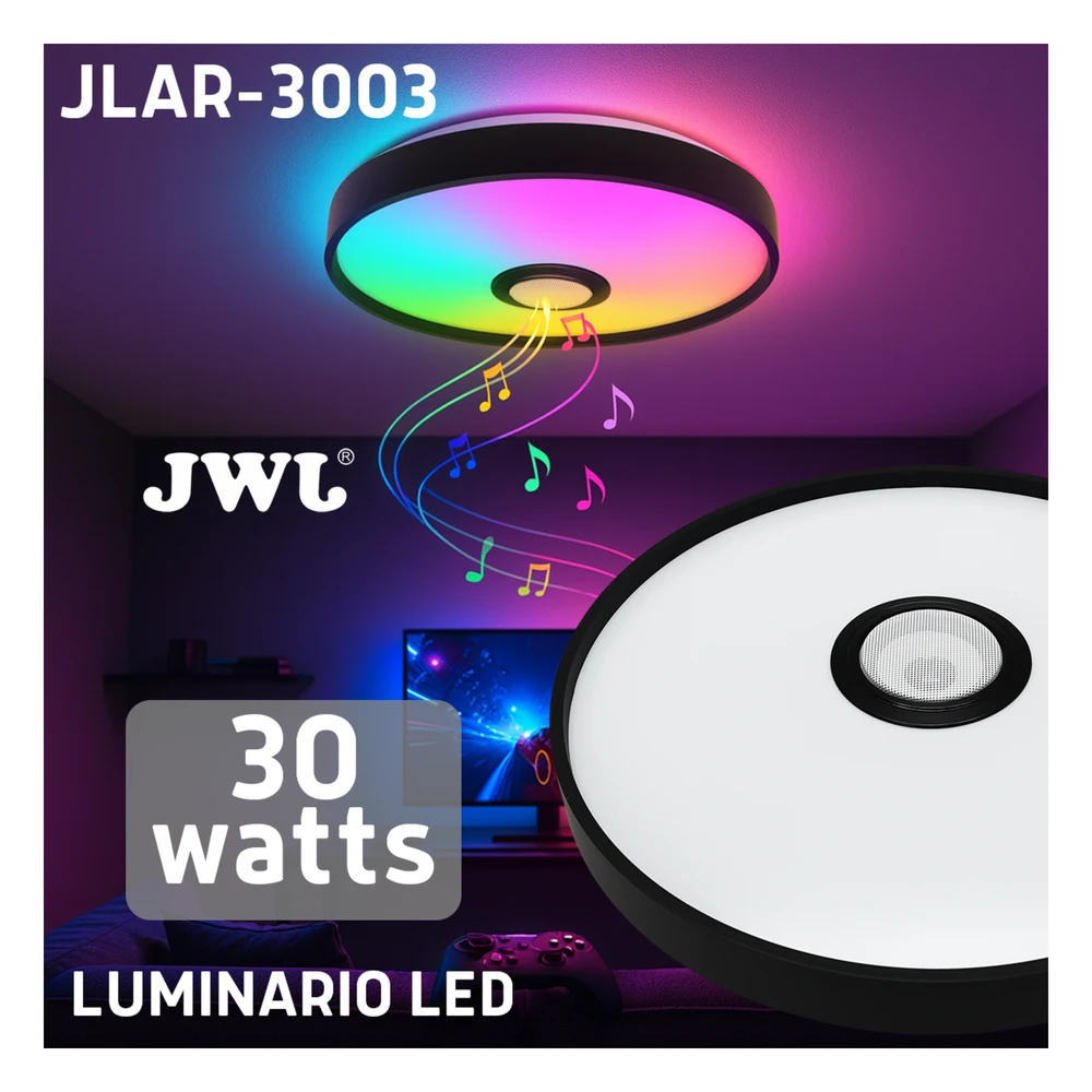 sec_2_0S1000-23 Luminario LED RGB / 30W / 2400 Lúmenes / Bluetooth / Control por App / Voltaje Universal 85-265V / 380 mm (1.2 ft) Diámetro JLAR-3003 2