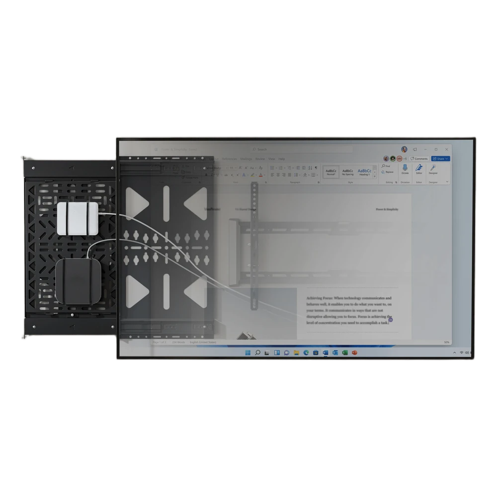 sec_4_0S1000-25 Panel de Almacenamiento AV Deslizante / Capacidad 10 kg (22 lbs) / Rango 300 mm / Acero de Alta Resistencia / Quick-Release / Montaje Pared y Riel APM-10-01 4