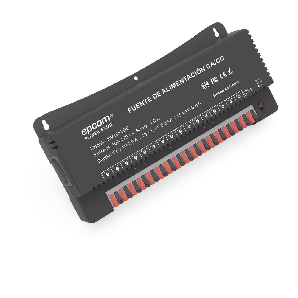 sec_5_1S1000-1 Fuente de Poder para 16 Cámaras / Salida Ajustable 12/13.5/15 Vcc / 16 A / 200 W / Montaje en Pared / Operación -20°C a 70°C NV-1615-DC 2