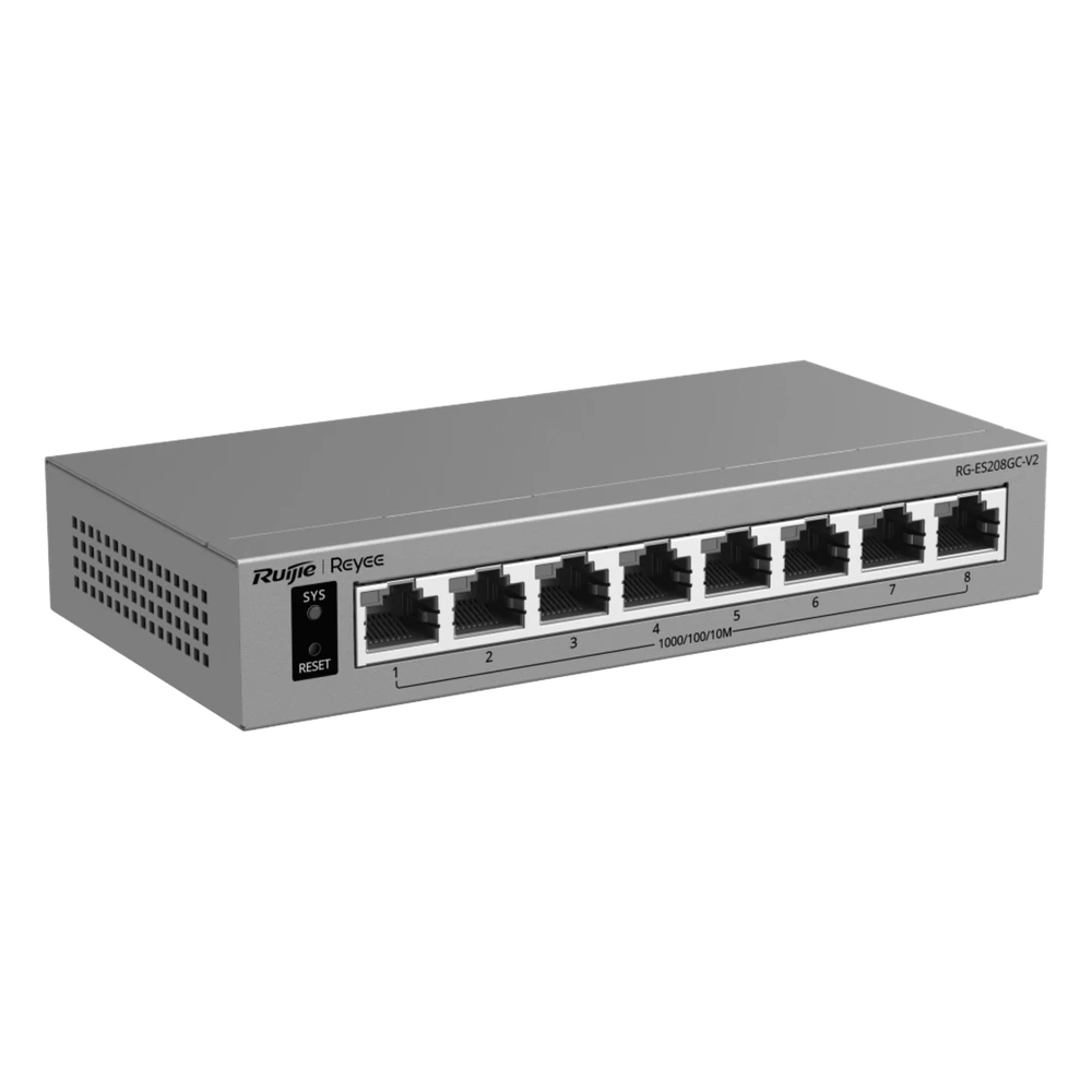 sec_5_1S1000-85 Switch Gigabit Smart Cloud-Managed / 8 Puertos 10/100/1000BASE-T / Capa 2 / Switching 16 Gbps / AI-Powered Failover / Modo CCTV Un-Click / Gestión Cloud / Fanless / Protección Surge 6 kV RG-ES208GC-V2 2