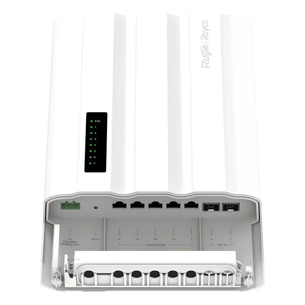 sec_5_1S1000-91 Switch PoE para Exteriores / 7 Puertos Gigabit / 5 RJ45 + 2 SFP / PoE+ 60W / ERPS / IP65 / -30°C a 65°C / Gestión Cloud / Capa 2 / Fanless RG-ES207GS-AC-OD 2