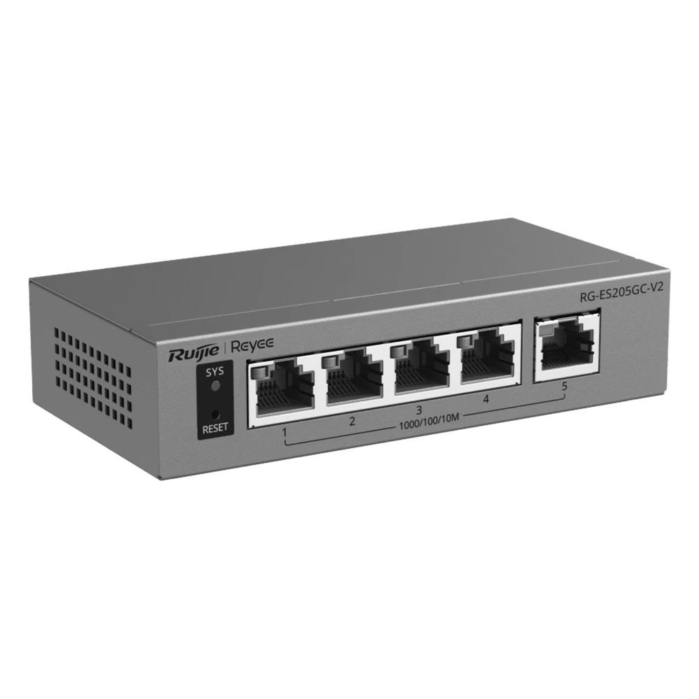 sec_5_1S1000-96 Switch Capa 2 Gestionado en la Nube / 5 Puertos Gigabit / Switching 10 Gbps / Forwarding 7.44 Mpps / Diseño sin Ventilador / Protección 6 kV / Modo CCTV de un Clic / 32 VLANs / Gabinete Metálico / Ruijie Cloud RG-ES205GC-V2 2
