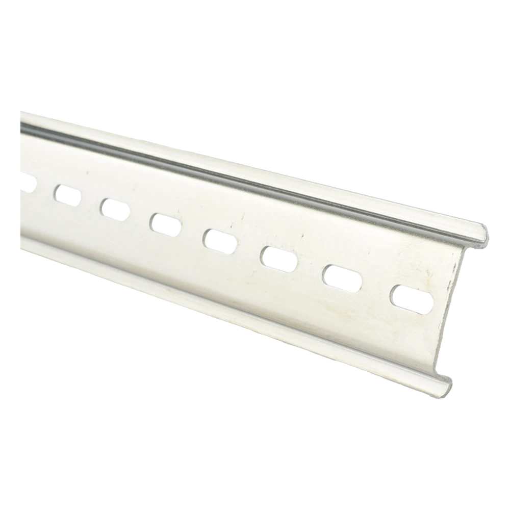 sec_5_3S1000-69 Riel DIN Estándar / 35 mm / 25 cm (9.84 ft) de Longitud / Acero Cromado Zinc / Ranura Central / Paquete de 4 PSTRD0.25M 4