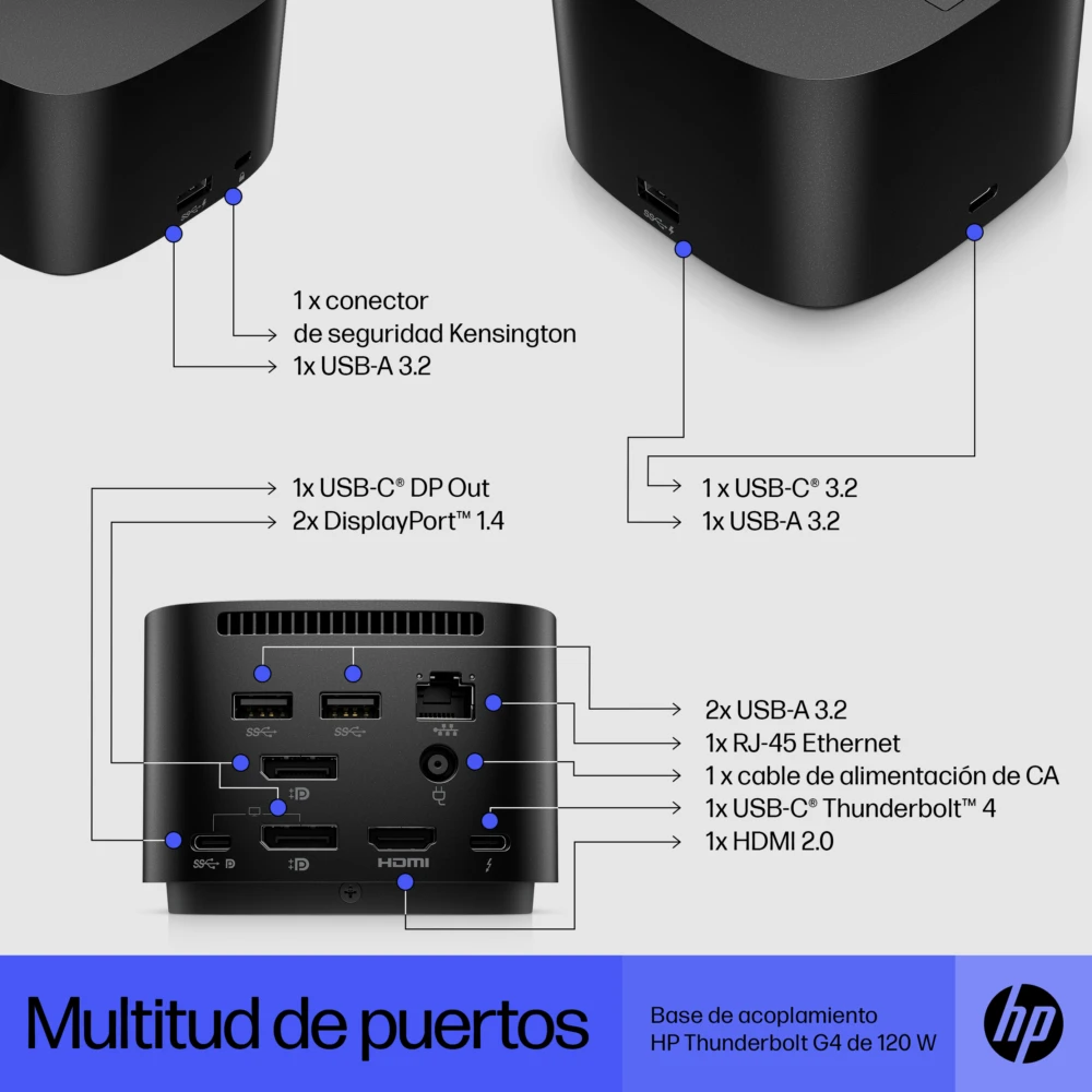 ACCHPI4020_6_full Docking Station HP HP DOCKING Thunderbolt de 120 W G4, Negro 4J0A2AA#ABM 8