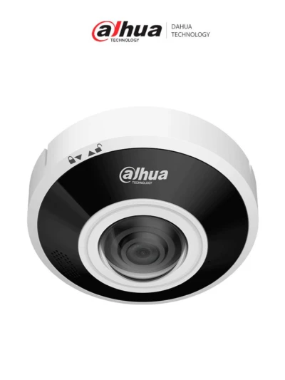 Cámara IP fisheye 6MP WizMind 360°, lente 1.68mm, IR 15m, conteo de personas, mapa de calor, audio bidireccional, IP67/IK10.