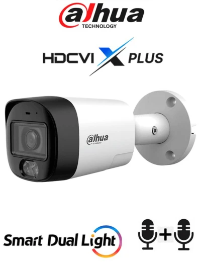 Cámara bullet HDCVI 4K (8MP), lente 2.8mm, Smart Dual Light 30m, audio bidireccional, WDR 120dB, 4 en 1, metálica IP67.
