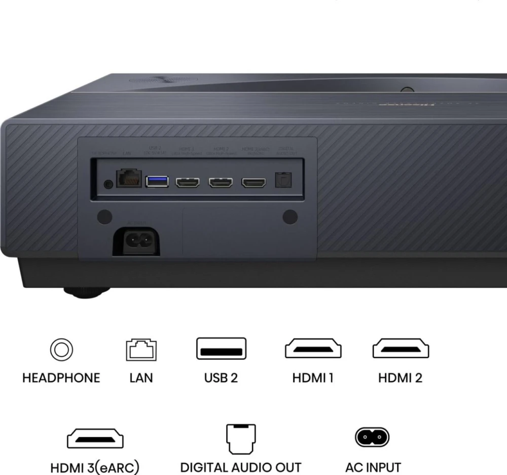 Laser Cinema HISENSE PT1 4K DPL, GOOGLE TV   de 80 a 150 Pulgadas, Tiro corto. PT1 4