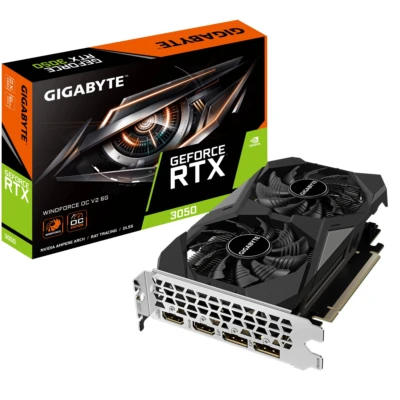 TARJETA DE VIDEO GIGABYTE GV-N3050WF2OCV2-6GD, ATX, 6GB, 96 BITS, GDDR6, PCI-E 4.0