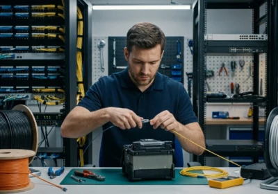Instalación de fibra óptica: preparación previa al tendido