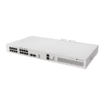 Switch Rackmount / 16 Puertos Gigabit / 8 Puertos PoE 802.3af/at 150W / 2 Puertos SFP+ 10G / CPU Quad-Core 2.2 GHz ARM / RouterOS v7 / L3 HW Offloading / Alimentación Dual Redundante / USB 3.0 frontal_0S1000-25