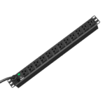 PDU ES2P Básico para Distribución de Energía, Enchufe de Entrada NEMA 5-20P, Con 12 Contactos NEMA 5-20R, Instalación Horizontal de 19in, 1UR, 20 Amp, 120 Vca lateral_izquierda_0S1000-5