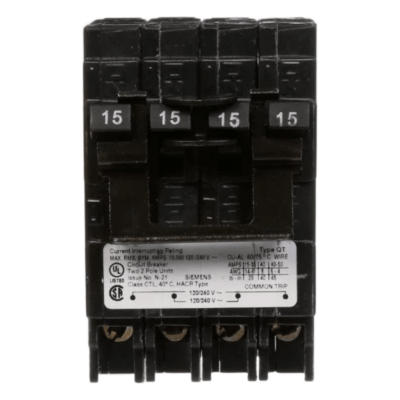 Interruptor Automático TRIPLEX / 2 Polos Simples + 1 Polo Doble / 15-30 A / 120/240 VCA / 10 kA / Enchufable