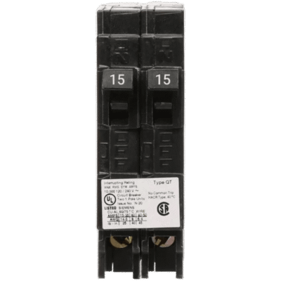 Interruptor Automático Duplex / 2 Polos / 20-20 A / 120 VCA / 10 kA / Enchufable