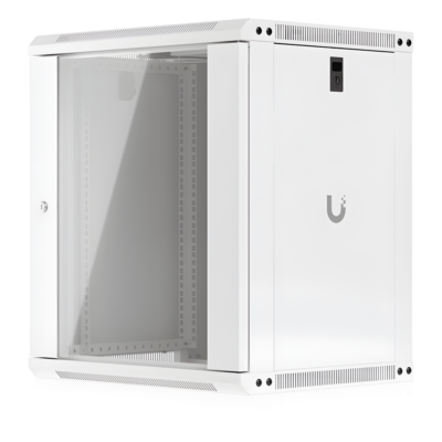 Gabinete Rack 12U / Montaje en Pared / 550 x 450 mm / Puerta de Vidrio Templado / Ventilación Integrada / Capacidad 50 kg