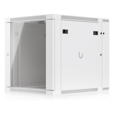Gabinete Rack de Pared / 12U / 600 x 703 mm (23.6 x 27.7") / Puerta Frontal Vidrio Templado / Puerta Trasera Abatible / Paneles Laterales con Llave