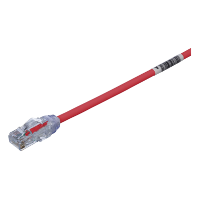 Inicio Cable de Parcheo UTP Cat6A / 28AWG / CM-LSZH / 0.3m (1 Pie) / Rojo / PoE++ / -40 a 75°C