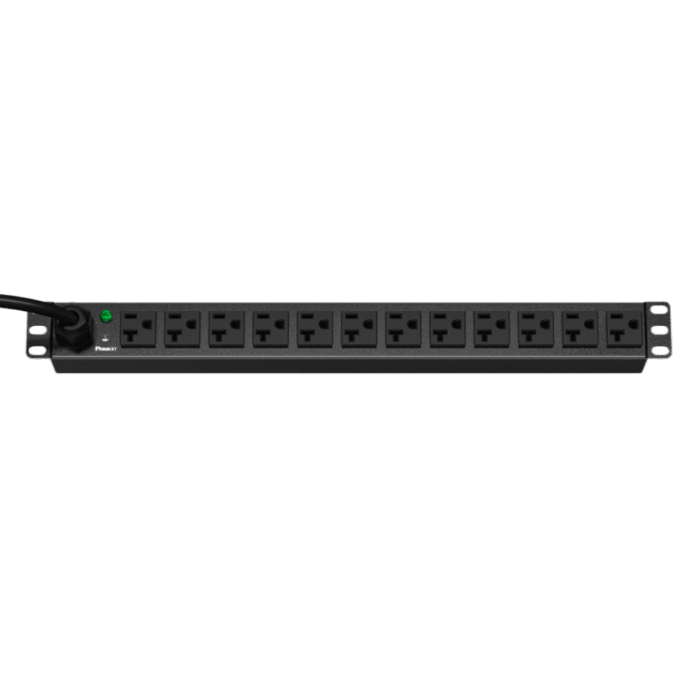 portada_0S1000-166 PDU ES2P Básico para Distribución de Energía, Enchufe de Entrada NEMA 5-20P, Con 12 Contactos NEMA 5-20R, Instalación Horizontal de 19in, 1UR, 20 Amp, 120 Vca E12B19M 1