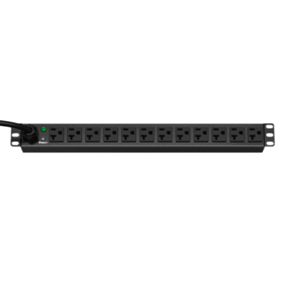 PDU ES2P Básico para Distribución de Energía, Enchufe de Entrada NEMA 5-15P, Con 12 Contactos NEMA 5-20R, Instalación Horizontal de 19in, 1UR, 15 Amp, 120 Vca